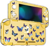 Coque Pour Switch Lite,Coque De Protection Switch Lite Rigide Transparente Avec Décoration Papillon Antichoc Housse Switch Lite-Bleu Et Violet