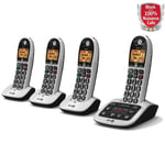 BT 4600 Cordless Phones, Quad Handset with Big Buttons 4 Set  Silver