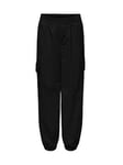 Only Kids Girls Echo Cargo Trousers - Black, Black, Size Age: 8 Years