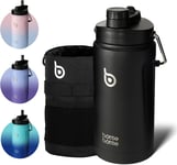 BOTTLE BOTTLE 2 Litre Water Bottle with Straw and Dual-Use Lid Large Insulated W