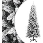 Sapin de Noël artificiel avec neige floquée 210 cm pvc et pe