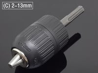 (C) 2-13MM Plastic Mandrin de perçage à manchon métallique, 1 pièce, 2-13MM /1.5-10MM, perçage à changement rapide adaptateur de Bit convertisseur SDS adaptateur outil matériel accessoires ""Nipseyteko