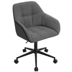 WOLTU Chaise Bureau, Chaise Coiffeuse, Fauteuil de Bureau Ergonomique, Chaise Pivotante, Siège Rembourré, PU+Bouclette, Gris foncé+Noir BS175szdg