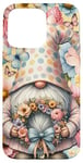 iPhone 15 Pro Max Cute Easter Accessories For Girls With Floral Spring Gnome Case