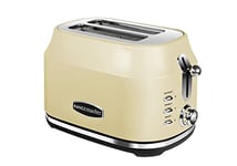 Rangemaster RMCL2S201CM Classic Cream 1kW 2 Slice Toaster with Defrost, Cancel & Reheat Functions, Removable Crumb Tray & 6 Power Levels with 3 Year Guarantee