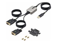 StarTech.com 13ft (4m) 2-Port USB to Serial Adapter Cable, Interchangeable DB9 Screws/Nuts, COM Retention, USB-A to DB9 RS232, FTDI, Level-4 ESD Protection, Windows/macOS/ChromeOS/Linux - Rugged...