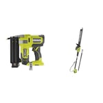 RYOBI R18GN18-0 18V ONE Plus Cordless 18 Gauge Nailer Bare Tool, One Size, Hyper Green & ONE+ 18V OPT1845 Cordless Pole Hedge Trimmer, 45cm Blade (Body Only), Green, Black