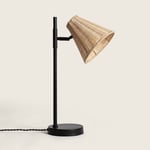 Lampe à Poser Métal et Rotin Cesto Noir