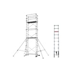 Echafaudage domestique - Hauteur travail 6,65m + Echelle télescopique - TEKUP/REH-BFE-290