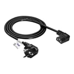 Akyga AK-PC-02C Câble d'alimentation pour PC, Moniteur, imprimante, vidéoprojecteur, Console de Jeu, câble d'alimentation coudé à 3 Broches IEC C13 UE CEE 7/7 1,5 m, câble pour Appareil à Froid Noir,