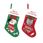 2 Pieces Christmas Stockings Cat Dog Christmas Socks Cartoon Christmas Socks Gift Bag Christmas Decorative Socks