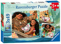 Ravensburger Disney Moana Gifts and Toys - 3x 49pc Jigsaw Puzzles for Kids Age 5 Years Up