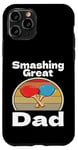 Coque pour iPhone 11 Pro Drôle Smashing Great Dad Ping Pong Lover Game Winner Retro