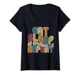 Womens Eat Sleep Be Annabelle Repeat Funny Groovy Retro Annabelle V-Neck T-Shirt