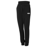 Puma Childrens Unisex Kids Essentials Youth Sweatpants Jogging Bottoms - Black Cotton - Size 7-8Y