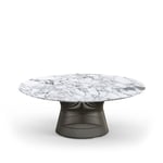 Knoll - Platner Coffee Table, underrede i Brons metallic, Ø 107 cm, skiva i vit Arabescato marmor - Soffbord - Warren Platner