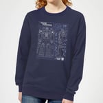 Transformers Optimus Prime Schematic Women's Sweatshirt - Navy - L