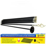 NEW 12PC DRAIN ROD SET 9 METRE PLUNGER WORM SCREW UNBLOCKER RODS CLEANER CLEAN  