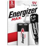 Energizer Max 9V PP3 6LR61 LR22 Alkaline Battery x 1 *Long Expiry*