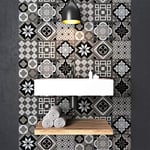 Stickers muraux Cuisine - Sticker Mural - Carreaux de Ciment adhésif Mural - Stickers Muraux azulejos - Sticker Carrelage adhesif Mural Salle de Bain 10x10cm - 9 pcs Carreau Ciment adhesif Charltina