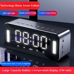 Monitoiminen stereo langaton bluetooth bt kaiutin kaksoisbassokaiutin subwoofer led-digitaalikellolla fm radio led valo