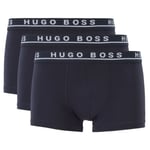 Hugo Boss Mens Bodywear Three Pack Regular Rise Dark Blue Boxer Trunks - Navy Cotton - Size 2XL