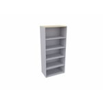 Etagère de bureau H 180 cm Métis Blanc perle, aluminium ou anthracite RANGEMENT PRO : armoire sans porte A/H180 DL80xP47/coloris aluminium/ft erable