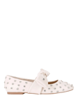 KG Kurt Geiger Master Bow Strap Studded Ballet Pumps, Natural Putty