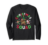 Christmas Squad Santa Armadillo Elf Dabbing Matching Pajamas Long Sleeve T-Shirt