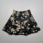 Patrizia Pepe Womens Skirt Black UK 8 Pleated Floral Skater Short Mini XS