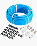 VEVOR Kit Conduite de Compresseur d'Air, 30,48 m x 19,05 mm, Système de Tuyauterie d'Air Comprimé en PEHD Aluminium, Étanche, Facile à Installer, Kit Tubes d'Air Comprimé pour Garages, Ateliers, Bleu