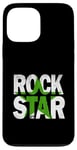 Coque pour iPhone 13 Pro Max Graphisme vert vieilli Green Rock Star