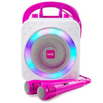 RockJam Disco Karaoke Machine with Two Mics - Pink