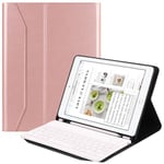 Ceci est un clavier QWERTY，Etui coque PU avec clavier Bluetooth pour Apple iPad air 1/2 iPad Pro 9.7 / iPad 9.7 2018 - Rose