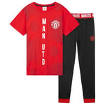 Manchester United F.C. Boys Pyjamas Set, Comfy 2 Piece Nightwear Set, Boys Gifts (Red/Black, 5-6 Years)