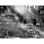 War WWII USA Battle M4 Sherman Tank 1944 Photo Art Print Canvas Premium Wall Decor Poster Mural