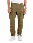 Replay men's cargo trousers made of comfort cotton, green (Weed Green 535), 32W / 30L