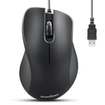 perixx PERIMICE-221U Souris USB Filaire Ergonomique - Optique avec 1200 DPI - Câble de 1,5 mètre - Noir…