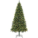 Vidaxl - Arbre de Noël artificiel pré-éclairé pommes de pin vert 210 cm Vert