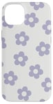 iPhone 14 Plus Pastel Lilac and white Daisy Pattern Cute Aesthetic Retro Case