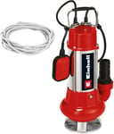 Einhell Pompe d’évacuation pour eaux chargées GC-DP 1340 G (1300 W, Hauteur de refoulement 10 m, Câble d‘alimentation 10 m, Corps en INOX, Livrée avec Filin 6 mètres)