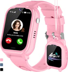 4g Montre Connectée Enfant 4g Gps Appel Vidéo Sos Podometre Marche Étanche Réveil Caméra Jeux Cartes D'apprentissage Calculatrice Musique Traceur Gps Enfant Tracker Cadeaux- Fille Garcon(Q1252)