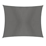 Windhager 10740 Voile d'ombrage rectangulaire 4 x 5 m Protection Solaire pour Jardin et terrasse, résistant aux UV et aux intempéries Anthracite