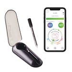 MASTRAD – Meat°it + – Sonde de Cuisson 100% Sans Fil – Thermomètre à Viande Connecté – Four, Barbecue, Poêle – Contrôle Température – Longue Portée – Bluetooth – Noir