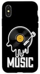 Coque pour iPhone X/XS Musique Disque Vinyle Tenue Rétro Pour Musiciens Et Concerts