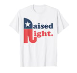 Raised Right Republican Elephant Retro Style Distressed Gift T-Shirt