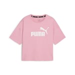 Puma Womens Essentials Logo Cropped T-shirt - Pink - Size Large