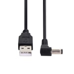 USB 2.0 Un type mâle à droite Angled 90 Degree 5.5 x 2.5mm DC 5V Power Plug Barrel Connector Charge Cable 80cm