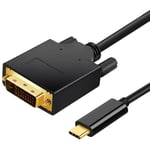 USB-C til DVI adapter kabel - 2 m - Sort