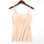 Vadderad mjuk BH Linne Spaghetti Camisole med inbyggd Apricot S